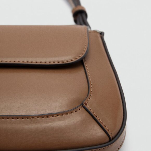 Mango Medium Brown Shoulder Bag With Strap/NWT - Picture 5 of 14